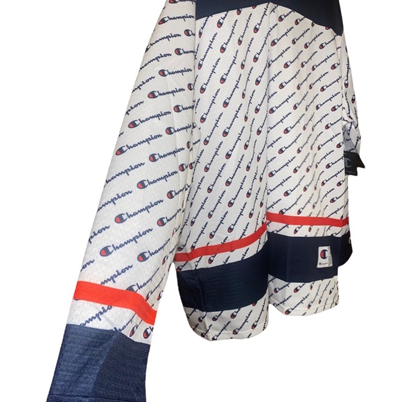 Champion Men's Hockey Jersey Size XL Blue Red Game Day Sports Fan Shirt - Picture 6 of 11